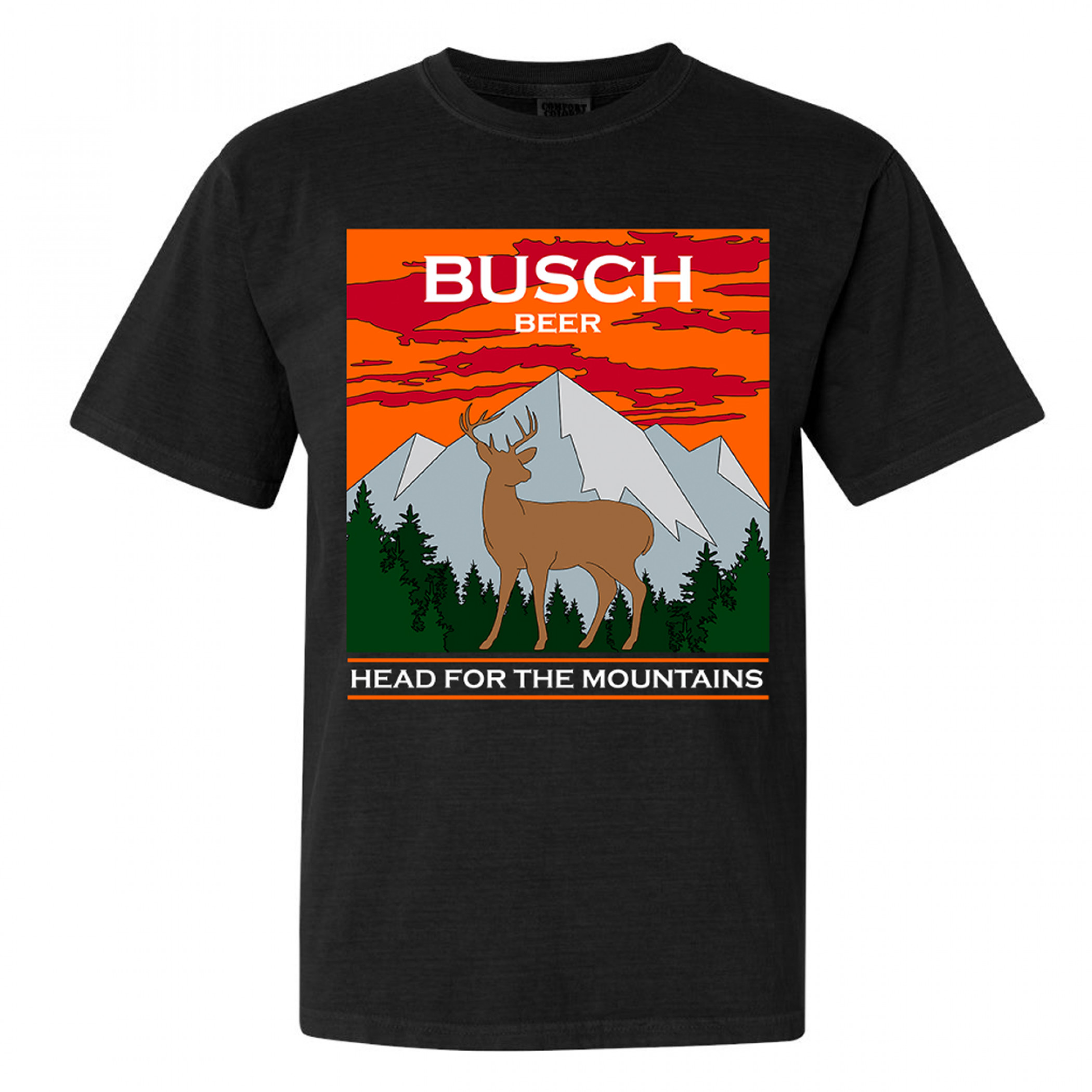 Busch Beer Head for the Mountains Deer Hunting T-Shirt